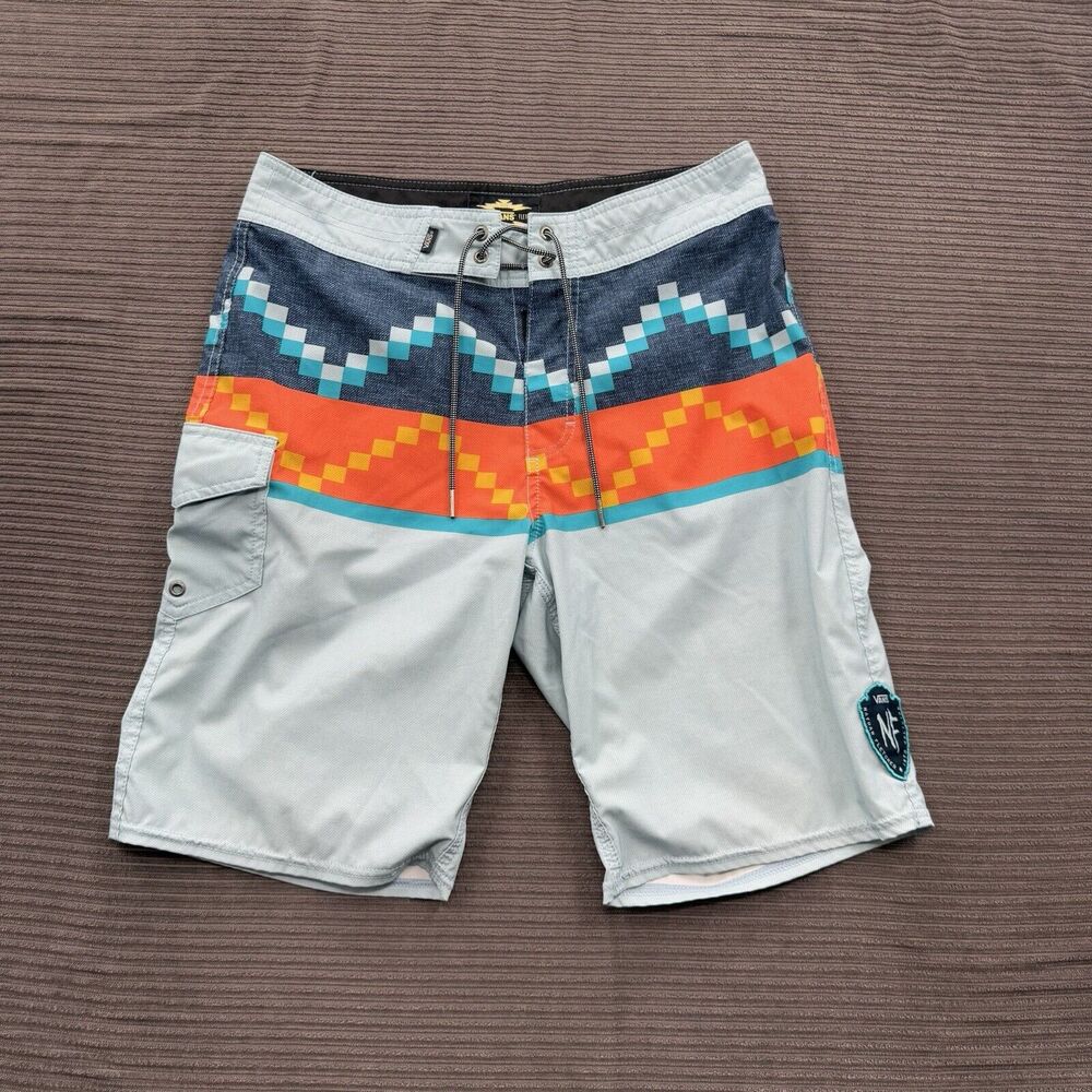 Vans Nathan Fletcher Rising Swell Boardshort Men 30 Beach Swim Weekend Vacation.